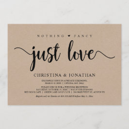 Convites Nada de Fantasia, Apenas Amor, Rústico kraft, Casa