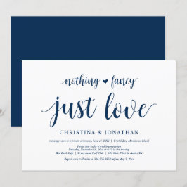 Convites Nada de Luxo, Apenas Amor, Azul Marinho, Casamento