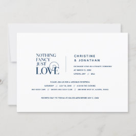 Convites Nada de Luxo, Apenas Amor, Azul Marinho, Casamento