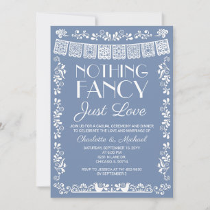 Convites Nada de Luxo, Apenas Amor Casamento Azul Empoeirad
