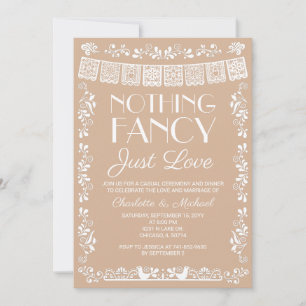 Convites Nada de Luxo, Apenas Amor Casamento Bege