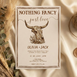 Convites Nada de Luxo, Apenas Amor Casamento Crânio de Vaca