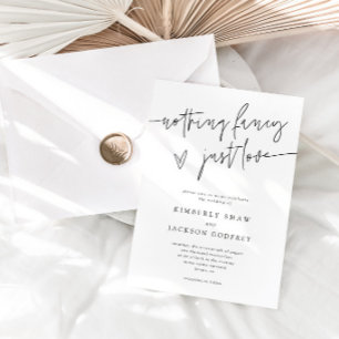 Convites Nada de Luxo, Apenas Amor Casamento Minimalista Br