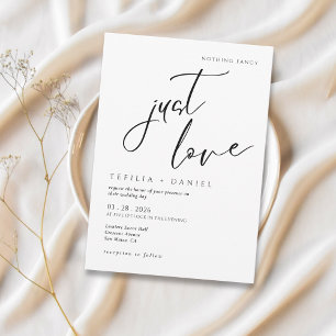 Convites Nada de Luxo, Apenas Amor Casamento Minimalista El