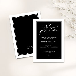 Convites Nada de Luxo, Apenas Amor Casamento Preto Elegante