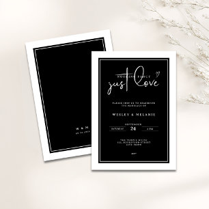 Convites Nada de Luxo, Apenas Amor Casamento Preto Elegante