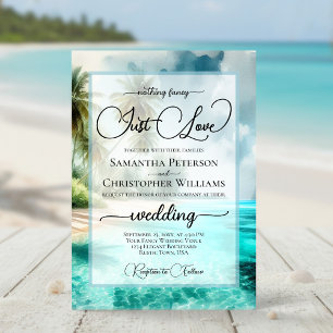 Convites Nada de Luxo, Apenas Amor Casamento Tropical na Pr