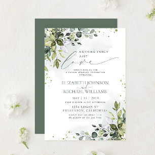 Convites Nada de Luxo, Apenas Amor Casamento Verde Eucalipt