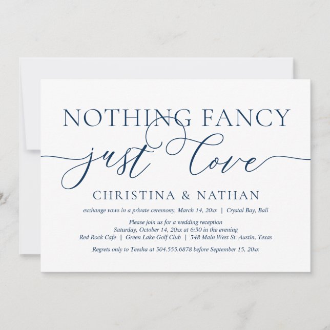 Convites Nada de Luxo, Apenas Amor, Festa de Casamento Inti (Frente)