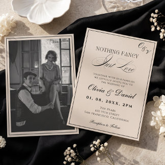 Convites Nada de Luxo, Apenas Amor Foto Casamento Antiga Fo