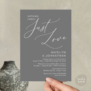 Convites Nada de luxo, apenas amor, Jantar de casamento ínt