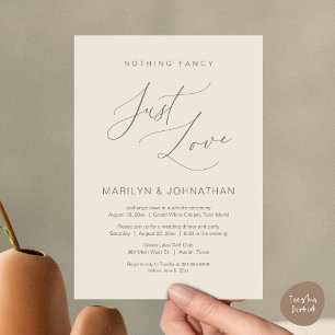 Convites Nada de Luxo, Apenas Amor, Jantar de Casamento Int