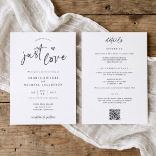 Convites Nada de Luxo, Apenas Amor Moderno Casamento à Mão