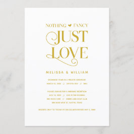 Convites Nada de Luxo, Apenas Amor, Ouro Elegante, Casament