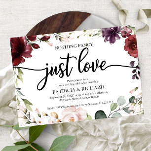 Convites Nada de Luxo, Apenas Amor Recepção de Casamento Bu