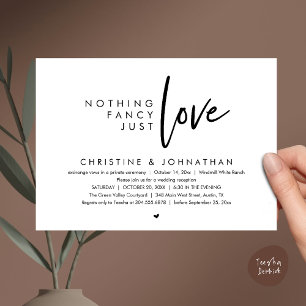 Convites Nada de Luxo, Apenas Amor, Recepção de Casamento M