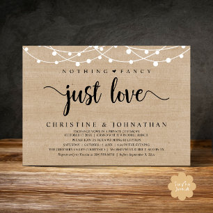 Convites Nada de Luxo, Apenas Amor, Recepção de Casamento R