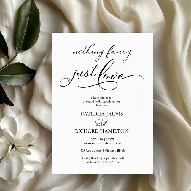 Convites Nada de Luxo, Só Amor Casamento Informal (Criador carregado)