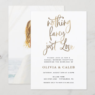 Convites Nada de Luxo, Só Amor Recepção de Casamento