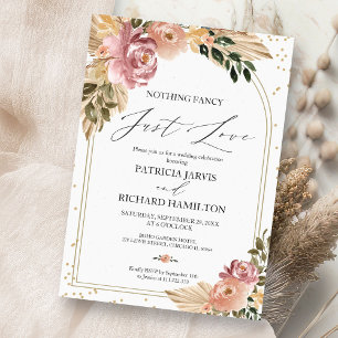 Convites Nada de Luxo, Somente Amor Casamento Íntimo