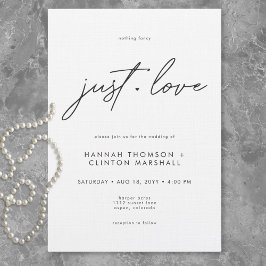 Convites Nada de Luxo, Somente Amor Casamento Minimalista