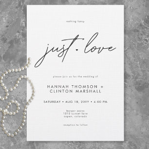 Convites Nada de Luxo, Somente Amor Casamento Minimalista