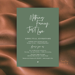 Convites Nada de Luxo, Somente Amor Casamento Minimalista J