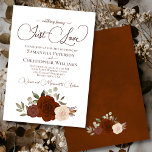 Convites Nada De Rico Adoraria Um Casamento Floral Laranja<br><div class="desc">Este belo convite para o casamento floral apresenta um aglomerado de rosas de aquarela pintados à mão em tons de laranja feroz, pêssego, e números queimados, juntamente com folhas de eucalipto e folhagem de jardim. O título está escrito em letras ricos e diz: Nada de Rico, Apenas Amor! Este convite...</div>