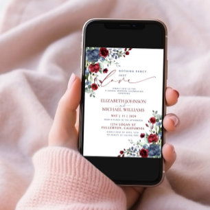 Convites Nada De Rico Apenas Adora Foto Casual Azul Borgonh