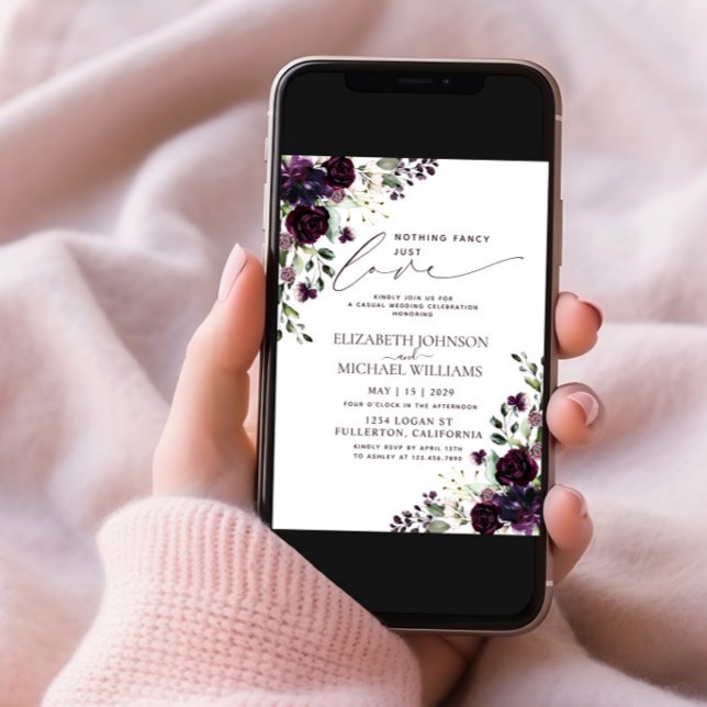 Convites Nada De Rico Apenas Adora Foto Casual Púrpura (Criador carregado)