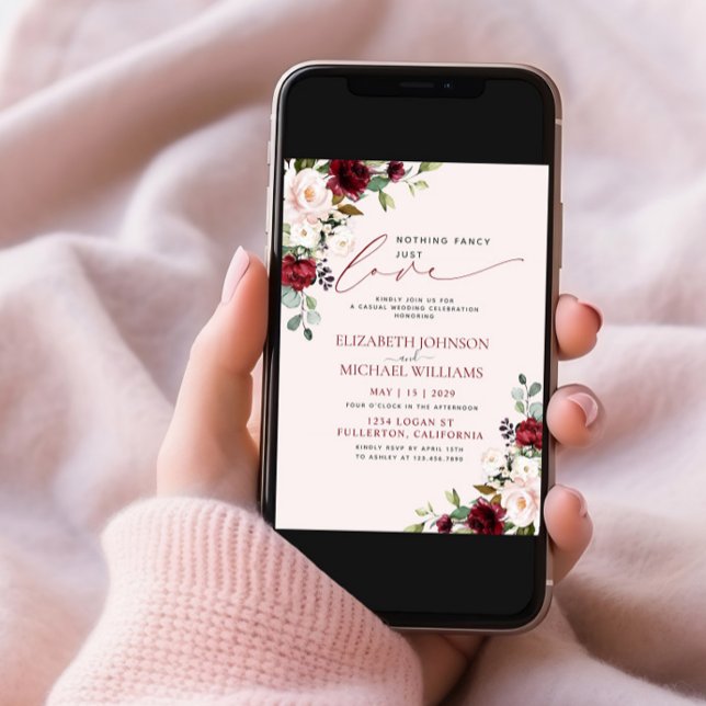 Convites Nada De Rico Apenas Adora Foto De Blush Burgundy (Criador carregado)