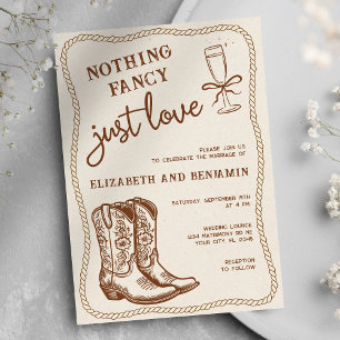 Convites Nada de Rico apenas ama casamento de boots ocident