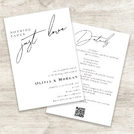 Convites Nada de Rico apenas ama casamento de código QR de