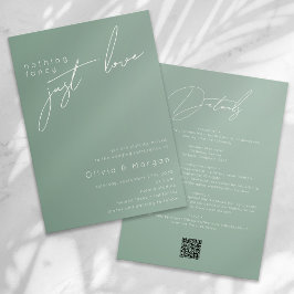 Convites Nada de Rico apenas ama casamento de código QR de 