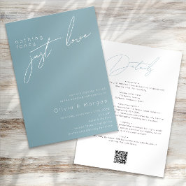 Convites Nada de Rico apenas ama casamento de código QR de