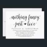 Convites Nada de Rico, apenas amor, festa de elogio de casa<br><div class="desc">Anuncie a sua alegria para sempre em estilo (Nada de Rico, Apenas Amor) com o nosso cartão de convite para celebração de celebração de design de casamento moderno e clássico. O nosso cartão de convite à celebração de festas "Feliz Nunca Depois" é ideal para os casais que decidiram fugir e...</div>