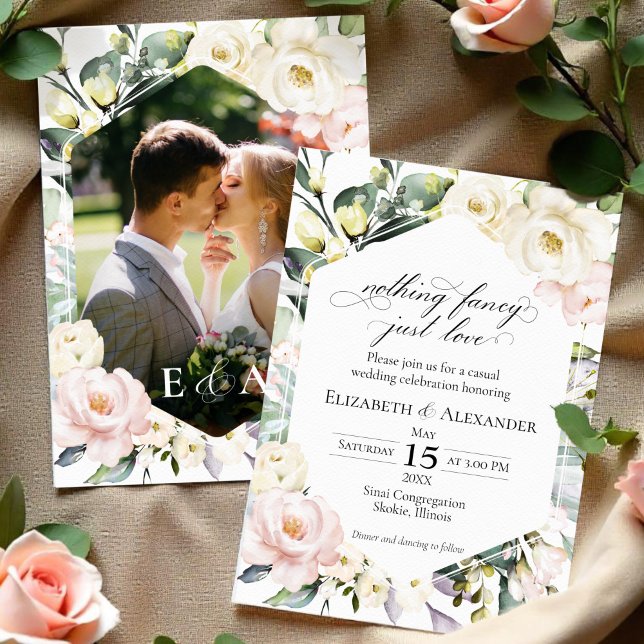 Convites Nada de rico só ama Foto Floral Boho Wedding (Criador carregado)