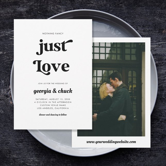 Convites Nada de Rico só ama o casamento retrô dos anos 70 (Criador carregado)