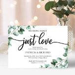 Convites Nada de Rico só ama Recepção de casamento verde<br><div class="desc">Prepare-se para ser hipnotizado pela nossa fantástica suíte de casamento verde! Apresentando uma delicada ilustração das folhas de eucalipto aliadas a uma caligrafia ousada e elegante, é a combinação perfeita para o seu casamento encantador de hortas. Se você está perdendo algum item ou tem um pedido especial, não hesite em...</div>
