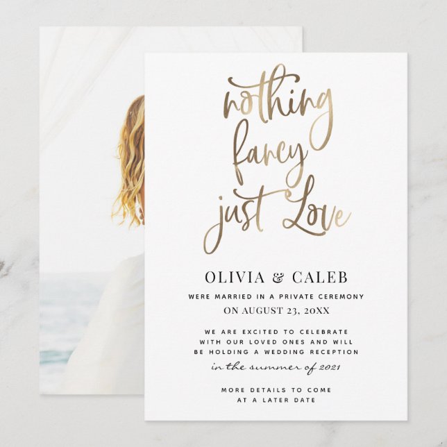 Convites Nada de Rico só ama salvar a data de recepção (Frente/Verso)