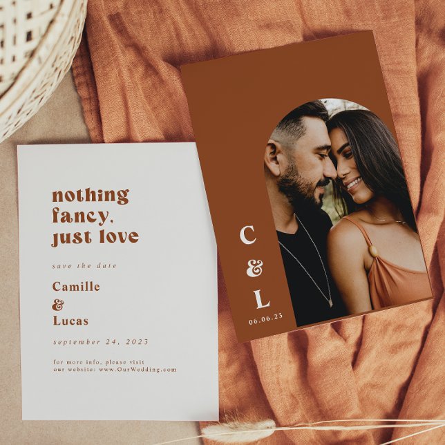 Convites Nada Retro Elegante apenas amor salvar a data (Criador carregado)