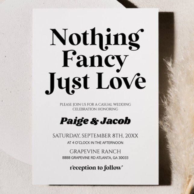 Convites Nada Rico Adora Casamento Casual Retroativo (Criador carregado)