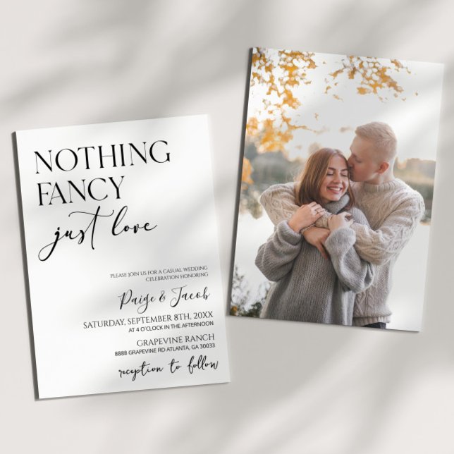 Convites Nada Rico Apenas Ama Casamento Casual Minimalista (Criador carregado)