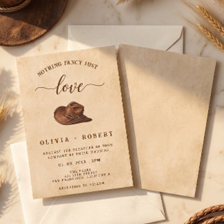Convites Nada sofisticado, apenas amor Casamento de Cowboy