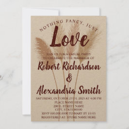Convites Nada sofisticado, apenas amor Fuga Pampas Grama
