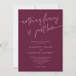 Convites Nada sofisticado, apenas amor Minimal Cranberry Ca