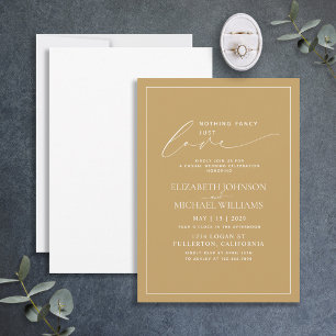 Convites Nada sofisticado, apenas amor, ouro, casamento cas