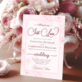 Convites Nada sofisticado, apenas amor, peônias rosa Boho c