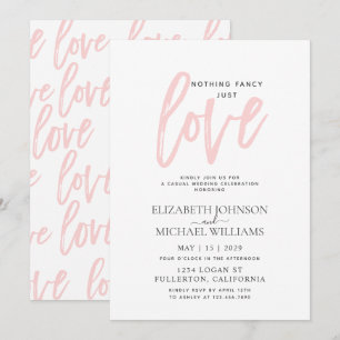 Convites Nada sofisticado, apenas amor Rosa Casamento Casua