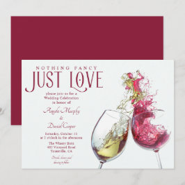 Convites Nada sofisticado, apenas amor. Vinho tinto e branc